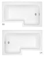 Solarna L Shape Shower Bath 1700mm - Front Panel & Screen - Trojancast Optional